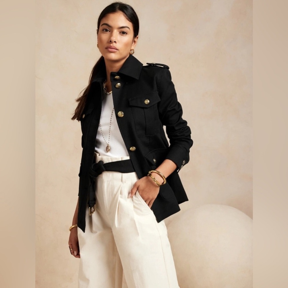 Banana Republic Black Military Jacket P4